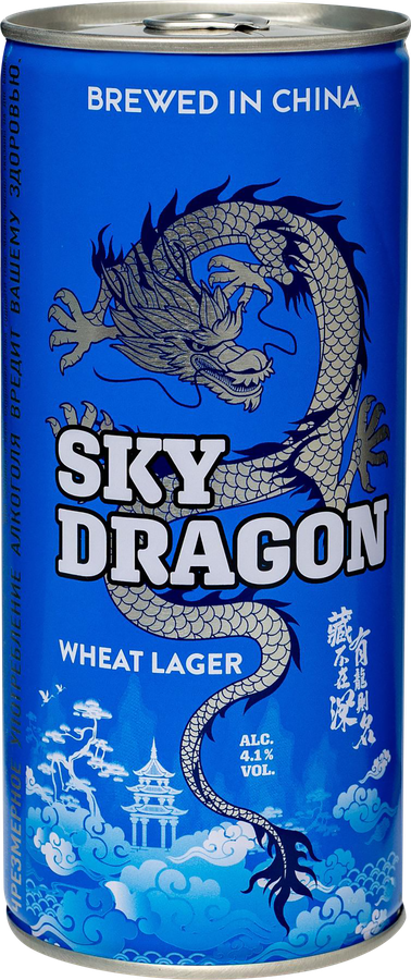 Пиво светлое SKY DRAGON Wheat lager нефильтрованное пастеризованное неосветленное 4,1%