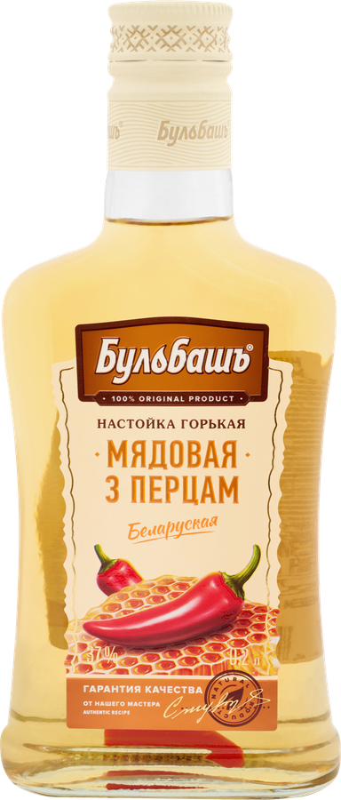 Настойка БУЛЬБАШЪ Беларуская Мядовая з Вострым Перцам 37%, горькая
